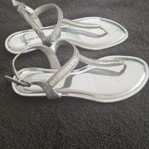 Gianni bini sandal with clear rhinestones